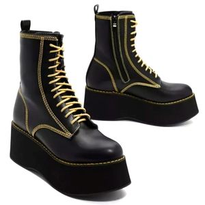 NASTY GAL Contrast Lace Up GRUNGE 90's combat Chunky heel Platform boots